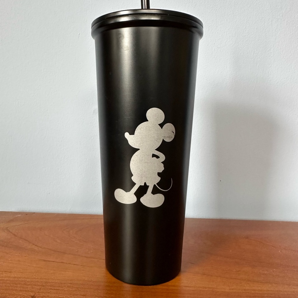 Disney Black Metal Mickey Mouse Drinkware Tumbler